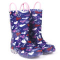 2020 New Fashion Waterproof Durable Pvc Material Rain Boots  Anti for Rain Easy-on Handles Shoes for Boys